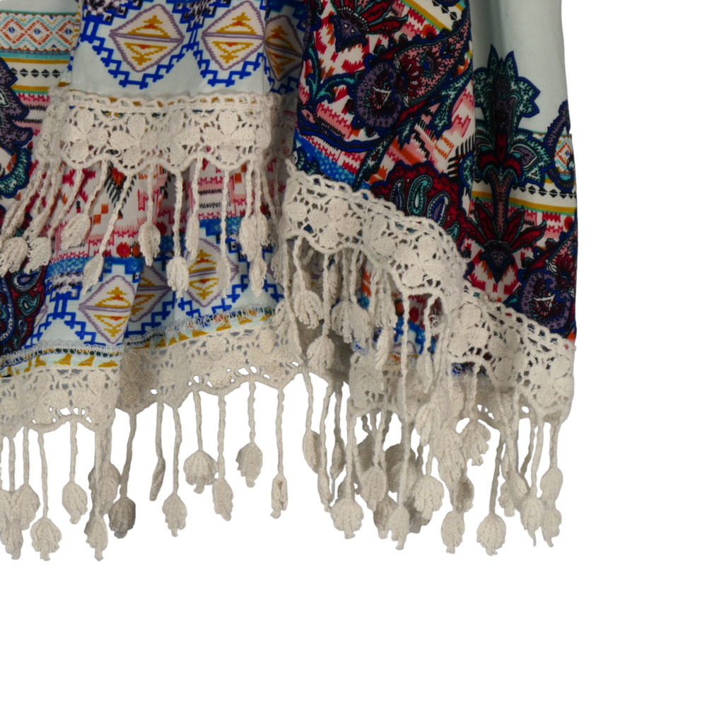 Umgee Cardigan Womens Medium Ivory Lace Fringe Boho Chic Festival Cottagecore - Picture 4 of 8